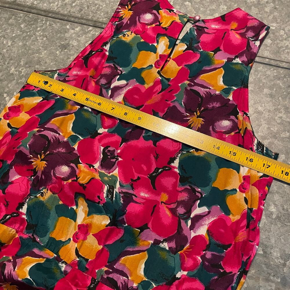 Vintage ED Michaels by Melanie Drucker 80s Retro Floral Belted Maxi Dress 5/6 - Picture 12 of 16